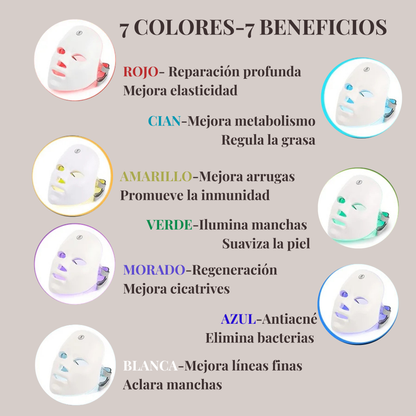Máscara LED 7 Colores-Cuidado Facial